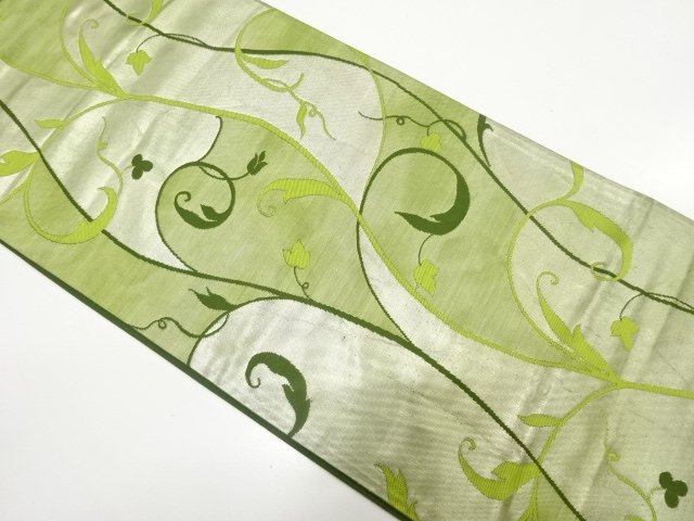 JAPANESE KIMONO / ANTIQUE FUKURO OBI / SILK / WOVEN ARABESQUE